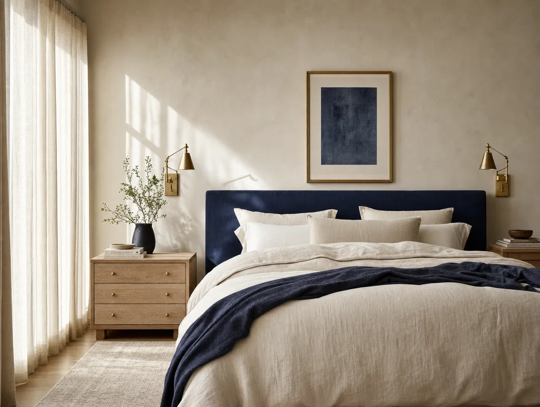 bedroom with neutral tones for a restful sleep