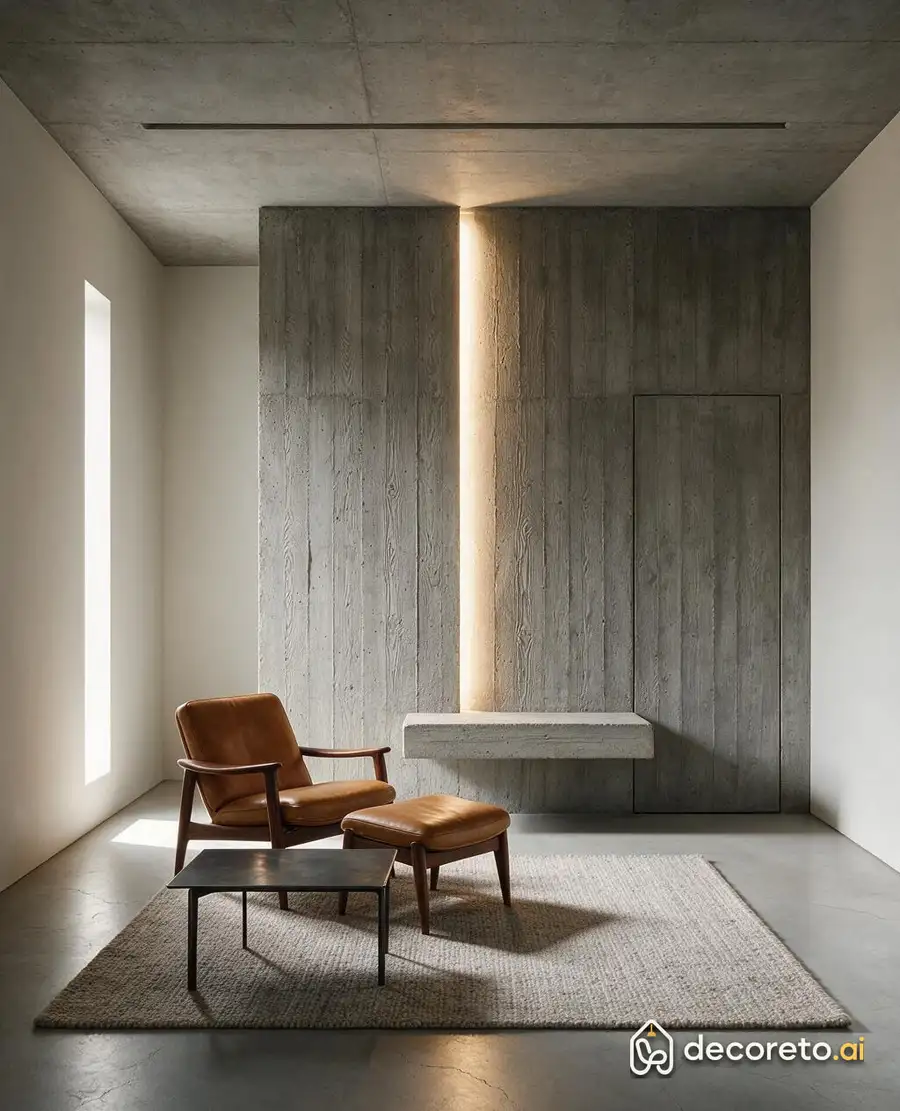 we left the concrete exposed; instead, we stretched a light slit from ceiling to floor and that became the whole design