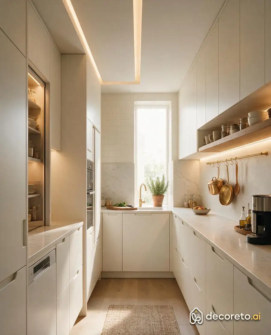 Kitchen · Small galley, fully integrated — 2